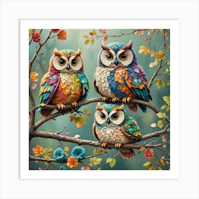 Three Owls Art Print