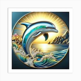 Dolphin In The Sea Art Print