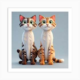 Two Cats02 Art Print