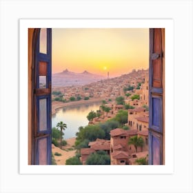 View From A Window Arab city Art Print