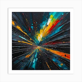 Burst Abstract Paint Vibrant colors Art Print