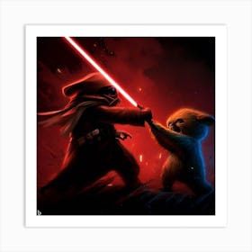 Ewok vs Jawa 2 Art Print