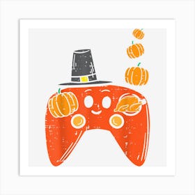 Thanksgiving Gamer Fall Gaming Boys Men Youthns Kids Art Print