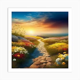 Path To The Sunset Art Print