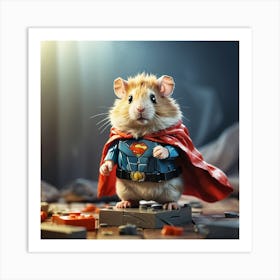 Superman Hamster 10 Art Print