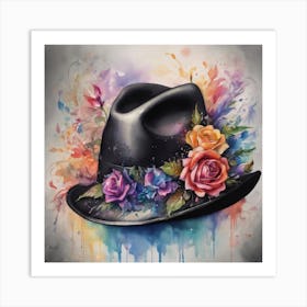 Hat With Roses Art Print