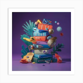 Pile Of Books Art Print