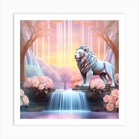 Lion In The Forest Art Print