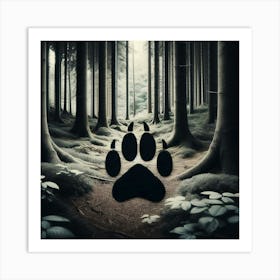 Paw In The Forest 1 Art Print