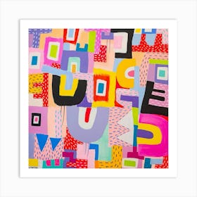 Abstract colorful shapes 1 Art Print