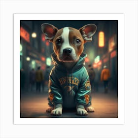 1Dog In Hoodie Art Print