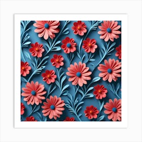 3d Flower Wall Art Art Print