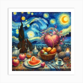 Van Gogh style, Love and Heart Valentine's Day 1 Art Print