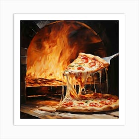 Pizza In The Oven Art Print