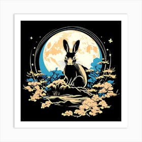 Rabbit In The Moonlight 2 Art Print