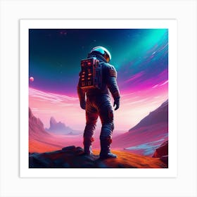 Lonely Astronaut in the Planet 2 Art Print