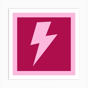 Lightning Bolt Raspberry and Pink Art Print