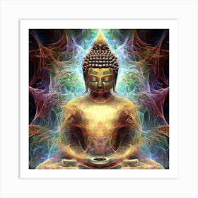 Fractal Buddha1 Art Print