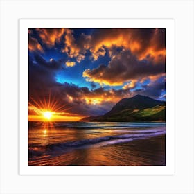 Sunset On The Beach 132 Art Print