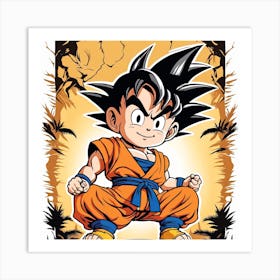 Kid Goku Painting (6) Art Print