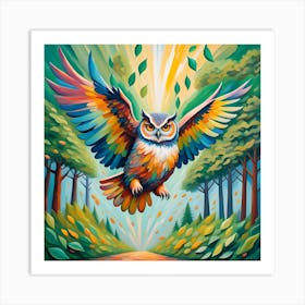 Spring owl Art Print