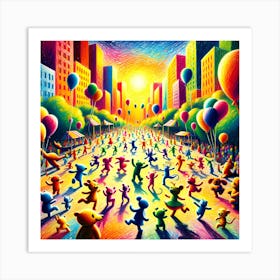 Super Kids Creativity:Teddy Bears In The City Art Print