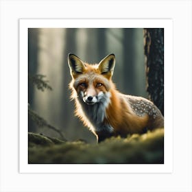 Red Fox In The Forest 28 Art Print