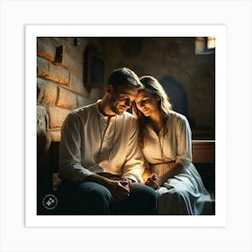 Couple In The Church Art Print