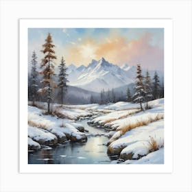 Winter Landscape Painting Art Print 3 Art Print