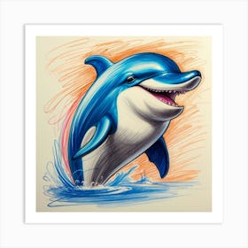 Dolphin Drawing 6 Art Print