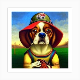 Baseball Dog 1 Art Print