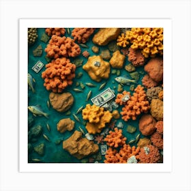 Coral Reef With Money 1 Art Print