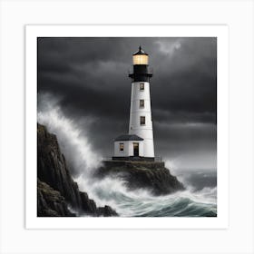 Stormy Lighthouse Art Print