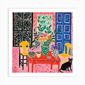 Cat At The Table 14 Art Print