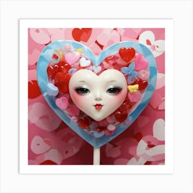 Valentine Lollipop Art Print