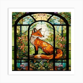 Fox Stained Glass 3 Art Print