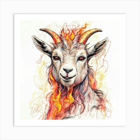 Goat On Fire 35 Art Print