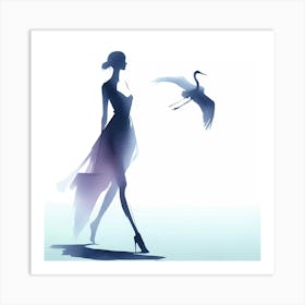 Silhouette Of A Woman 5 Art Print