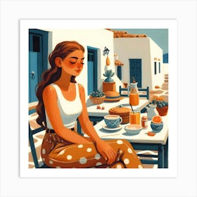 Greece girl Art Print