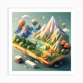 Low-Poly Landscape Art Print