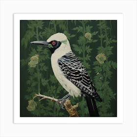 Ohara Koson Inspired Bird Painting Woodpecker 4 Square Art Print