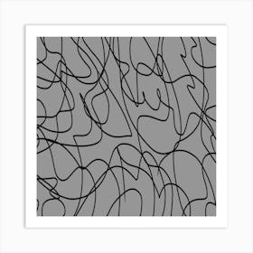 Abstract Line Art in Gray Art Print