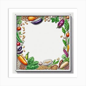 Vegetables In A Frame Art Print