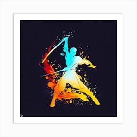 Samurai Warrior - Bo Staff - Wushu - Martial Arts 16 Art Print