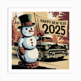 An Illustration Of A Snowman Wearing A T Rpa3uwwoshq4yezens3wya 0plvztkhsmwgbdr Oy064g Art Print