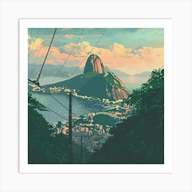 A Sugarloaf Mountain In Rio De Janeiro Lofi Illu 1719995814 2 Art Print