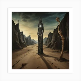 Skeletons In The Desert Art Print