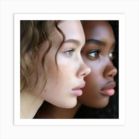 Portrait Of Two Women Art Print