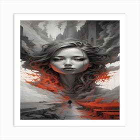 Girl With Red Hair Art Print