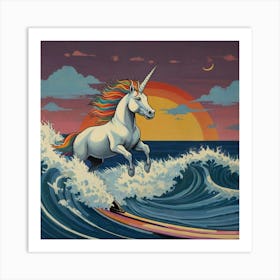 Unicorn Surfboard Art Print